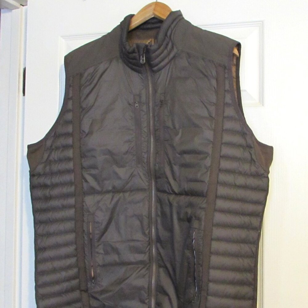 KUHL PROJEKT BORN IN THE MOUNTAINS Brown Quilted Goose Down Vest Size XL